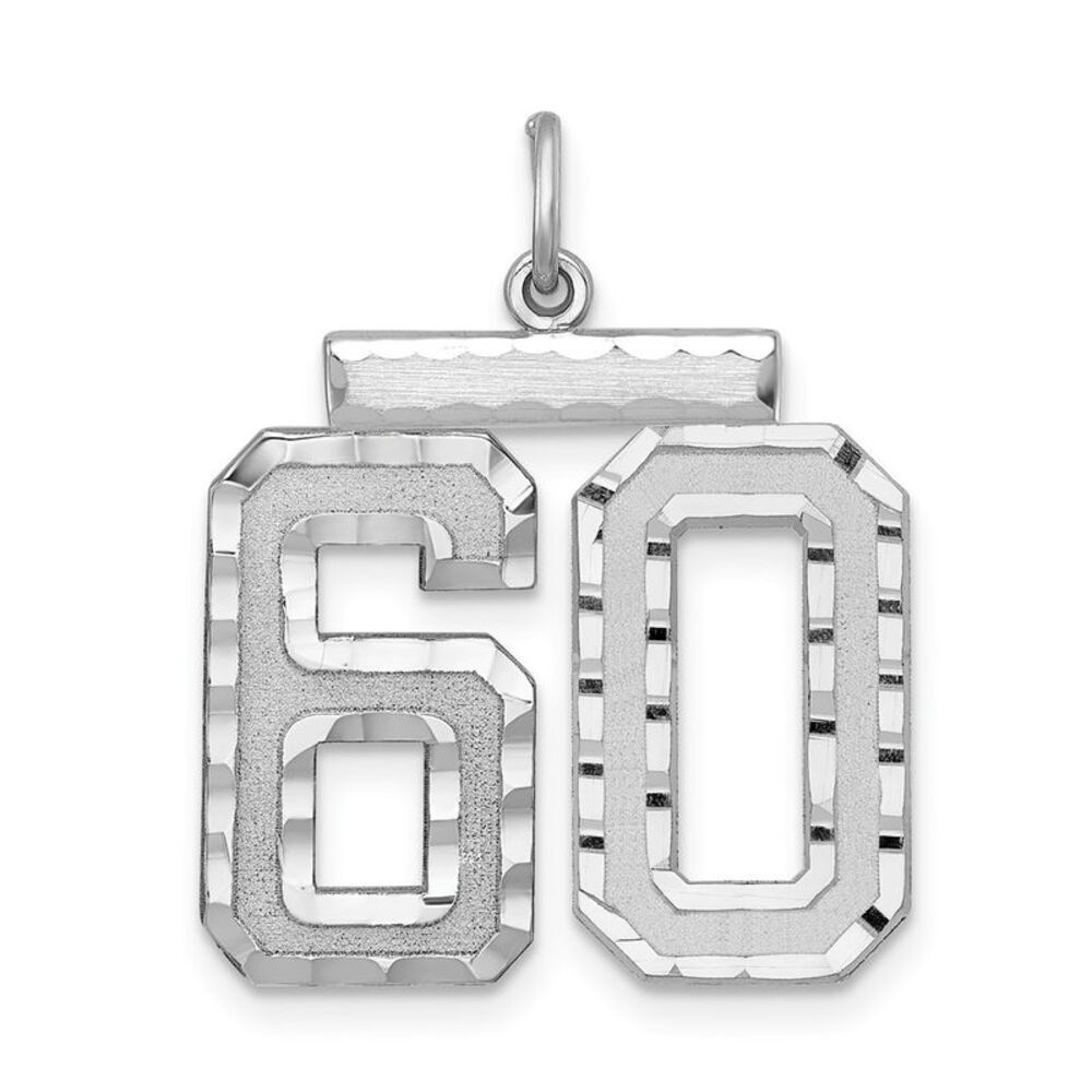 Sterling Silver, Varsity Collection, Large D/C Pendant, Number 60